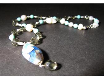 Pearl, Turquoise & Crystal Necklace