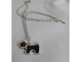 Black Crystal Dog Necklace