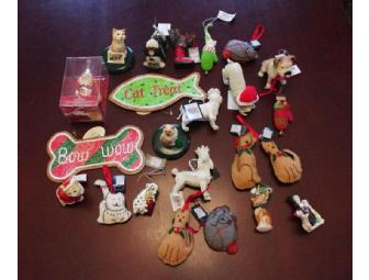 Assortment of Pet Themed Christmas Ornaments