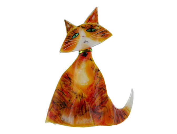Custom Kiln Art Cat Glass Sculpture