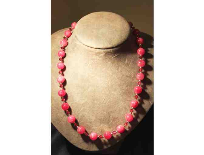 Pink Jasper Necklace and Earring Set