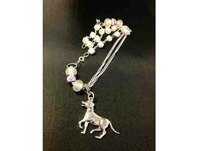 Beaded Necklace with Dog Charm