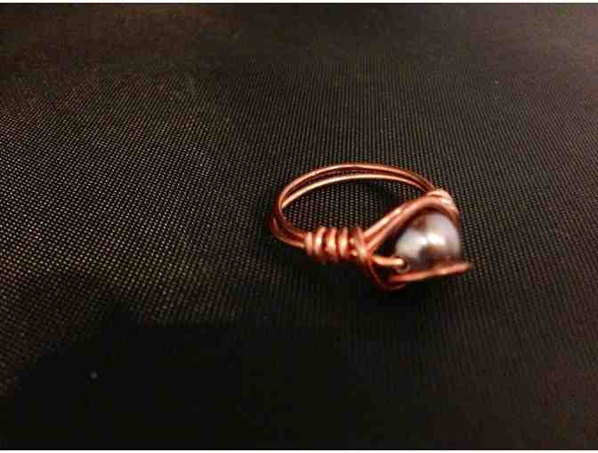 Copper and glass ring