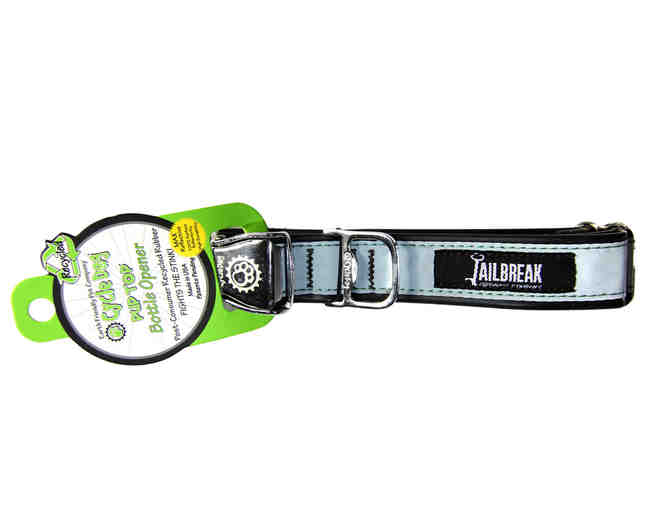 Recycled Bike Tube Dog Collar and Leash Set (L) from Jailbreak Brewing