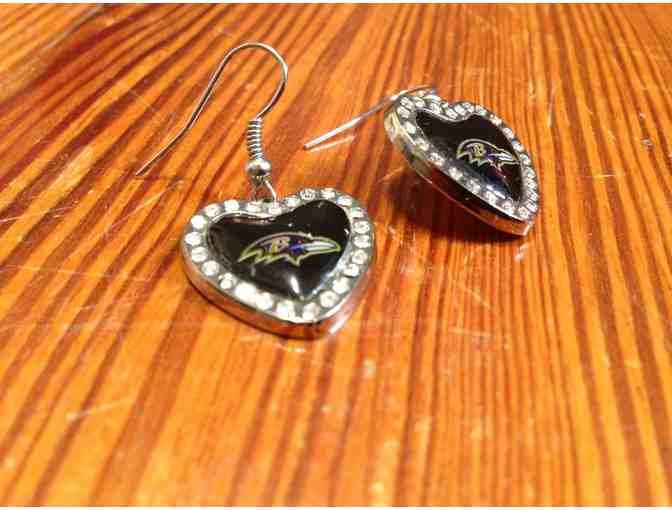 Heart-Shaped Ravens Earrings