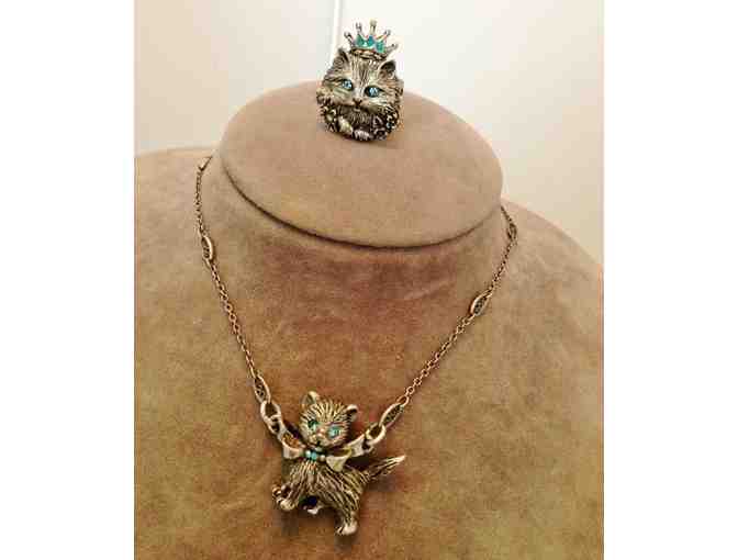 Cat Necklace and Ring Set from La Terra