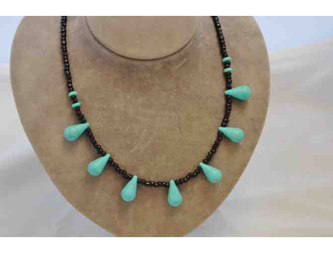 Black and Turquoise Beaded Necklace