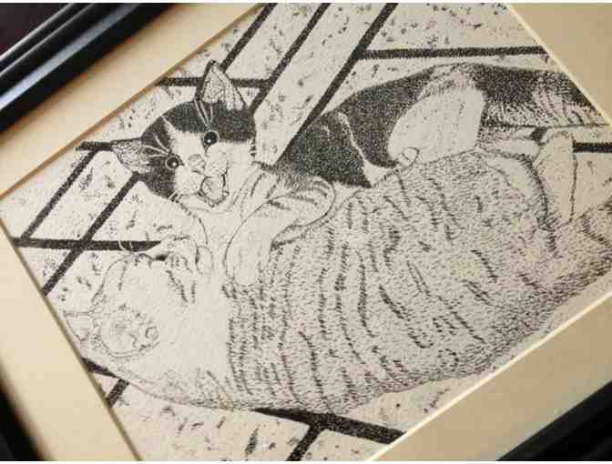 Pen & Ink Cat Print (two cats)