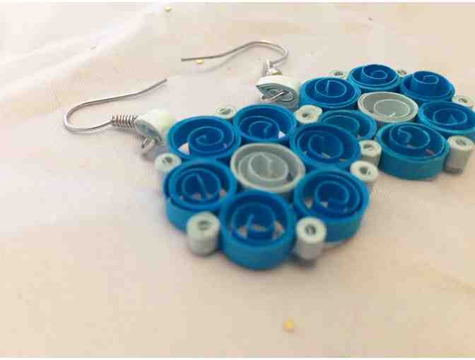 Pair of Handmade Paper Earrings (blue)