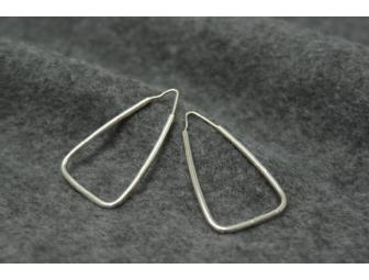 Silver Triangle Earring Set