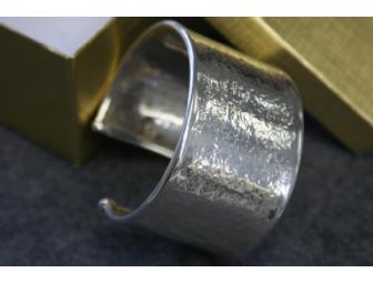 Sterling Silver Hammered Cuff Bracelet, .925 silver