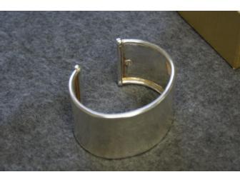 Sterling Silver Hammered Cuff Bracelet, .925 silver