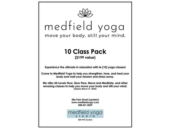 10 Class Pack at Medfield Yoga