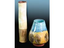 Summer & Fall (Vase Set) (Ceramics, 2.5"W x 13"H & 6"W x 8"H), Carol Henderson