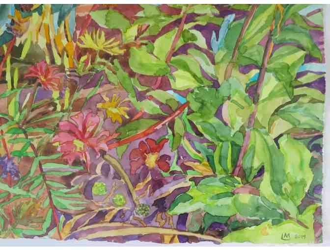 Arum and Thistle (watercolor, framed, 35'W x 28'H), Linda MacDonald