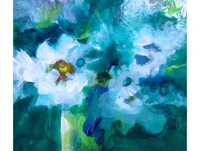 Flowers Fresh and Free (acrylic, framed, 9.5'W 11.5'H), Sunshine Taylor