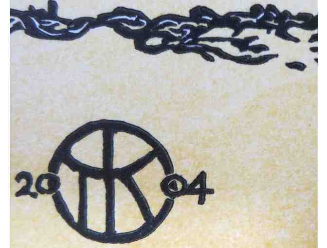 Natural Bridge, Santa Cruz (woodcut, 20'W x 16'H), Tom Killion