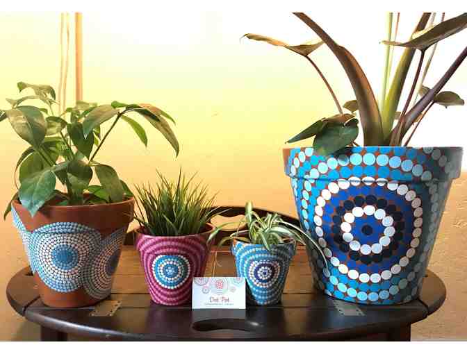 4 Handcrafted Dot Pot Planters - Photo 1