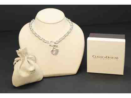Beautiful Sterling Silver Toggle Heart Link Necklace