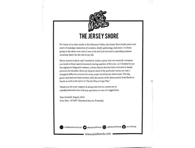 The Jersey Shore Print  - Art Of Words
