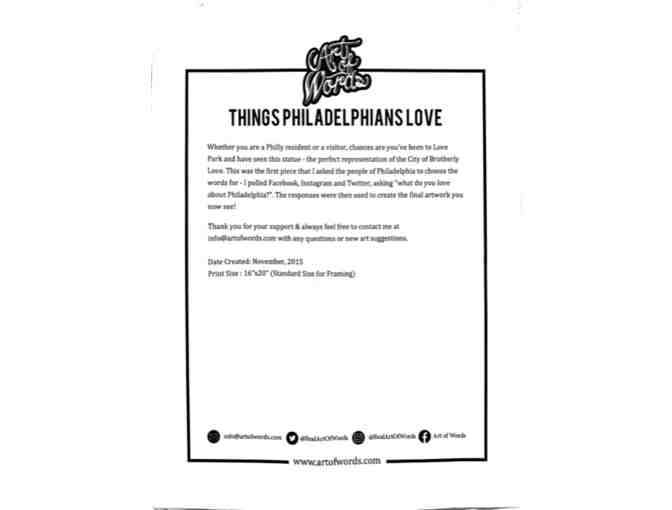 Things Philadelphians Love  - Art Of Words