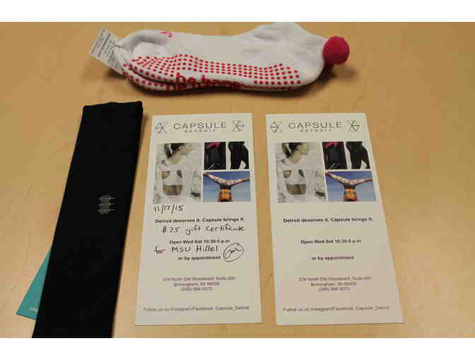 Capsule Detroit - $75 Gift Certificate, Headband and Be Happy Socks