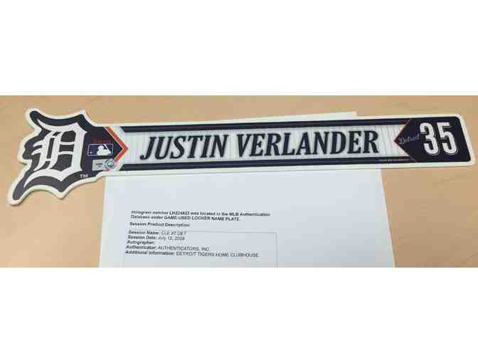 Justin Verlander Game Used Locker Name Plate
