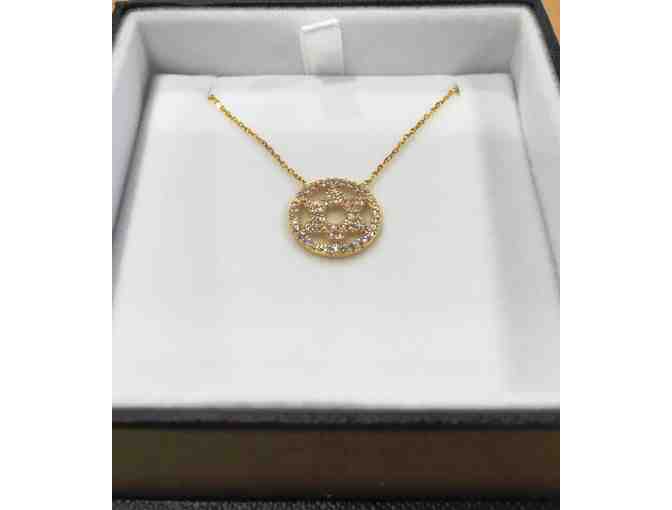 Gold Plated Sterling Silver Star of David Necklace with Cubic Zirconia