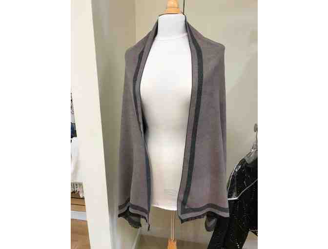 Mocha and Charcoal Reversible Cashmere and Silk Scarf