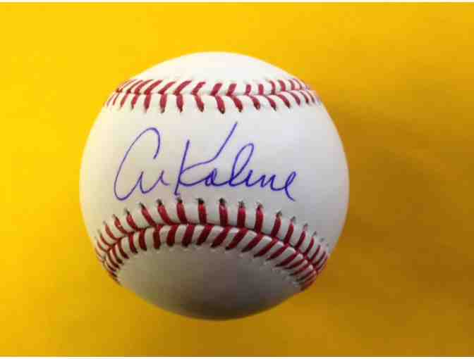 Al Kaline with Autographed Baseball with Display Case