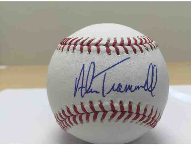 Autographed Alan Trammel Baseball and Display Case