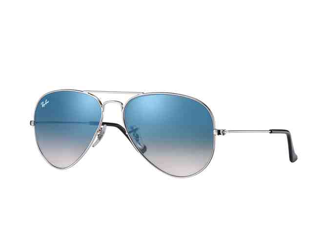 Ray-Ban RB3025 Aviator Sunglasses Silver with Light Blue Gradient Lenses - Photo 2