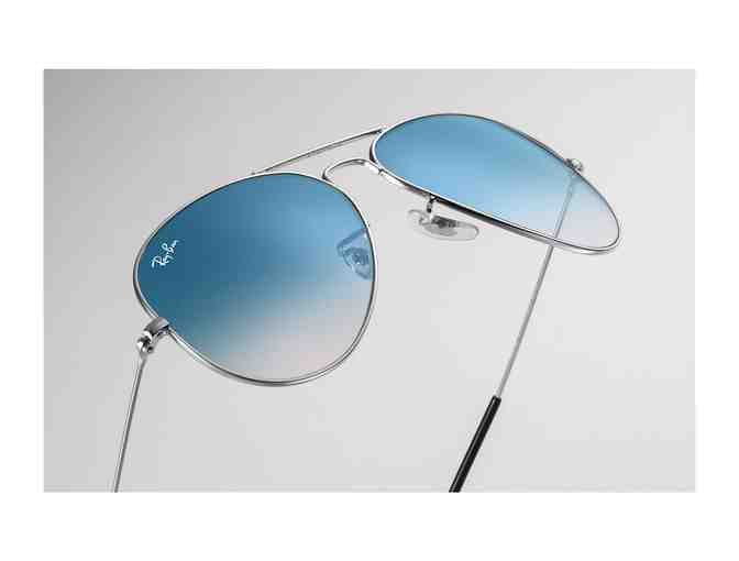 Ray-Ban RB3025 Aviator Sunglasses Silver with Light Blue Gradient Lenses - Photo 3