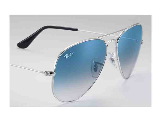 Ray-Ban RB3025 Aviator Sunglasses Silver with Light Blue Gradient Lenses - Photo 4