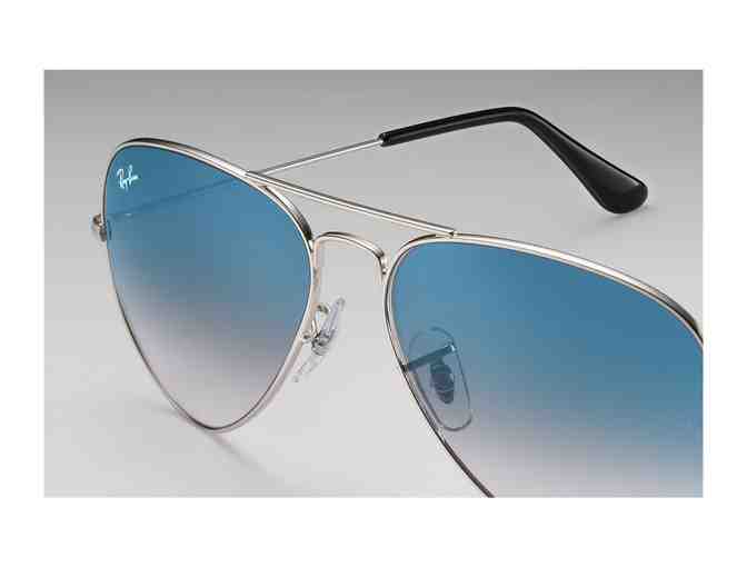 Ray-Ban RB3025 Aviator Sunglasses Silver with Light Blue Gradient Lenses - Photo 5