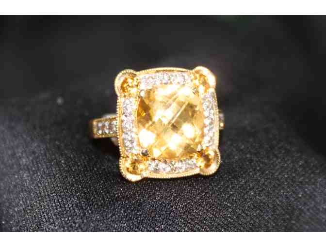 3.79ct Citrine Ring with Diamond Halo
