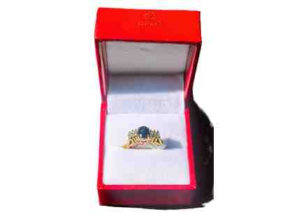 18K Gold Sapphire & Diamond Ring