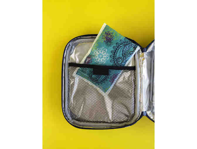 Lunch Box Set of 4 Lunch Containers -Teal + Two (2) Bento Cool Packs