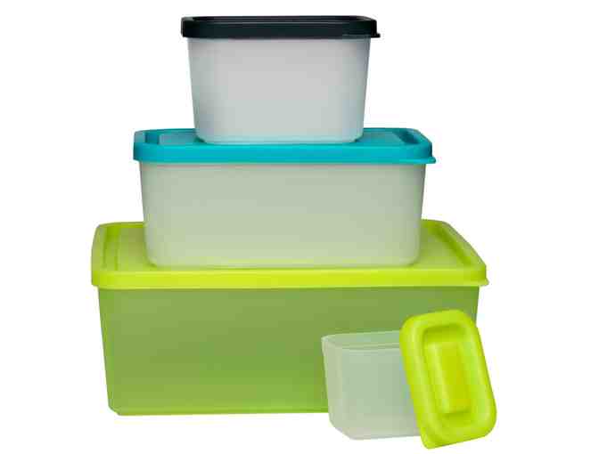 Lunch Box Set of 4 Lunch Containers -Teal + Two (2) Bento Cool Packs