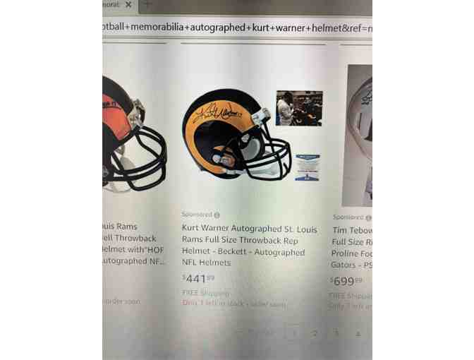 Kurt Warner Signed Helmet