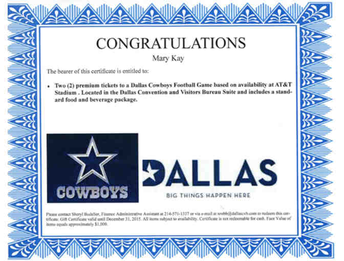 Dallas Cowboys Suite Tickets - Photo 1