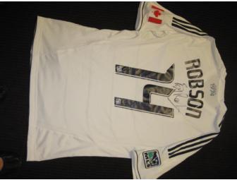 Vancouver Whitecaps FC 2012 Breast Cancer Awareness jersey signed by Barry Robson
