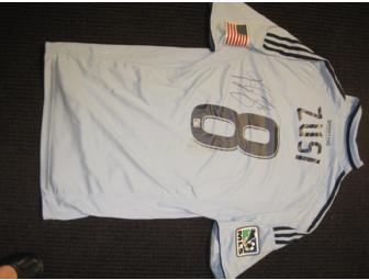 Sporting Kansas City 2012 Breast Cancer Awareness jersey signed by Graham Zusi