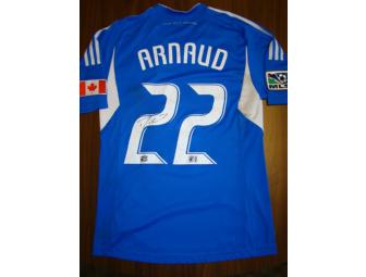 Montreal Impact 2012 Breast Cancer Awareness jersey signed by Davy Arnaud