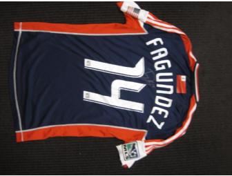 New England Revolution 2012 Breast Cancer Awareness jersey signed by Diego Fagundez