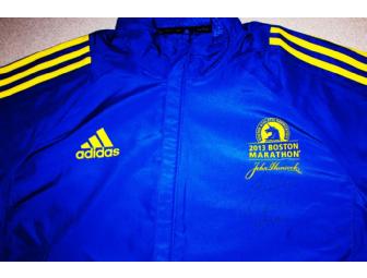 Jay Heaps autographed 2013 BAA Boston Marathon blue team captain jacket