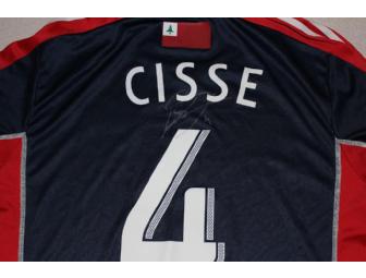 Kalifa Cisse #4 navy jersey w/ leukemia awareness ribbon