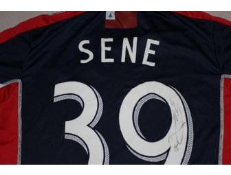 Saer Sene #39 navy jersey w/ leukemia awareness ribbon