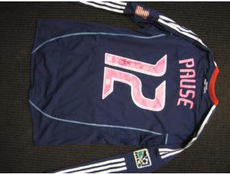 Chicago Fire 2012 Breast Cancer Awareness jersey signed by Logan Pause