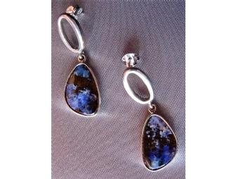 Handcrafted Sterling Silver & Boulder Opal Earrings & Necklace Set